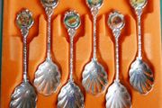 Vintage - Set Of Six Silver Plated Souvenir Spoons In Case Perth WA