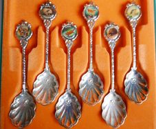 Vintage - Set Of Six Silver Plated Souvenir Spoons In Case Perth WA