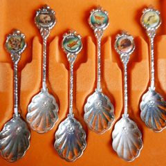 Vintage - Set Of Six Silver Plated Souvenir Spoons In Case Perth WA