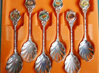 Vintage - Set Of Six Silver Plated Souvenir Spoons In Case Perth WA