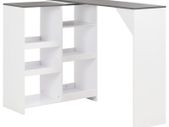 Bar Table with Moveable Shelf White 138x40x120 cm