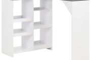 Bar Table with Moveable Shelf White 138x40x120 cm