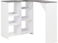 main image for ad Bar Table with Moveable Shelf White 138x40x120 cm