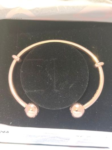 Pandora bangle bracelet 14k rose gold plated