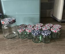 12 x miniature Follain jars (large jam jar for scale)