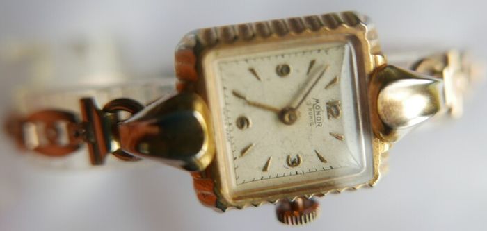 Vintage 1930s MONOR Rolled Gold Watch - Working Vintage Ladies Manual Wind Up Wrist Watch Swiss Made