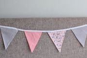 Peach and Grey girl's Bunting
