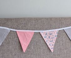 Peach and Grey girl's Bunting