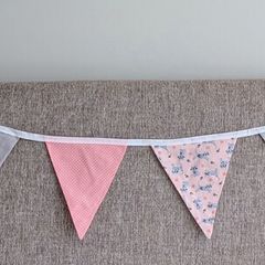Peach and Grey girl's Bunting