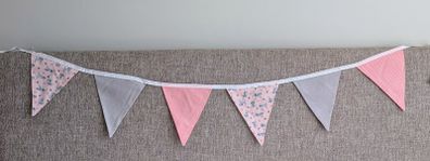 Peach and Grey girl's Bunting