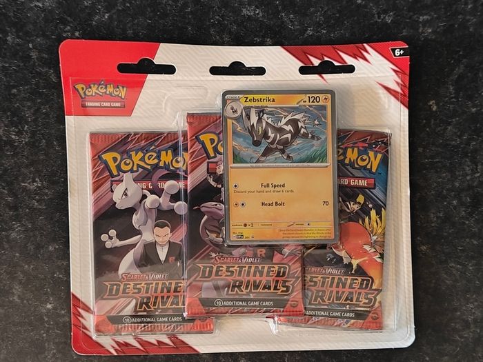 FREE Tracked Shipping. Pokemon Destined Rivals 3-Pack blister (Zebstrika)