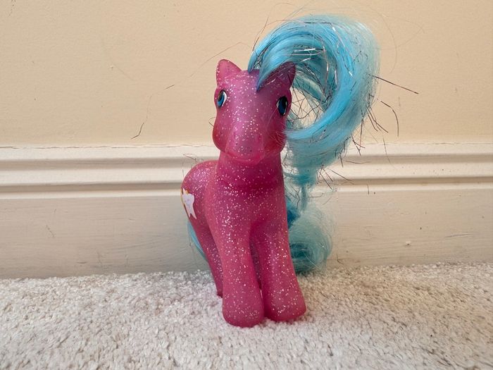 My Little Pony Star Dancer Sparkle Vintage 1987 Hasbro G1 MLP Pink Glitter approx. 12 cm. Used Please see photos