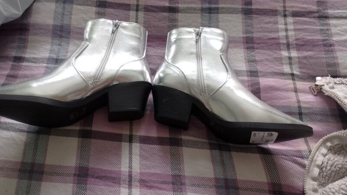 Silver short cowboy style boots