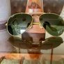 Vintage Ray Ban Bausch and Lomb Mens Gold Aviator Outdoorsman Sunglasses Image 3
