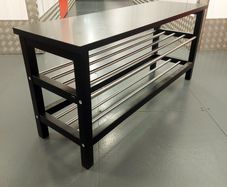 Shoe Rack & Bench - IKEA TJUSIG Shoe Storage Bench - Black - 2-Tier Shoe Rack