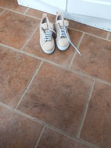 Andia Fora Cream Leather Flats Size 4