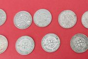 England 9 X 1920's 50% Silver Threeence Coins