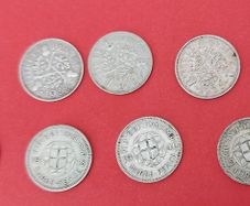 England 9 X 1920's 50% Silver Threeence Coins