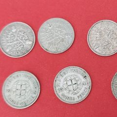 England 9 X 1920's 50% Silver Threeence Coins