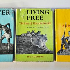 Joy Adamson Hardback Books - Born Free - Forever Free - Living Free - Vintage Wildlife Books