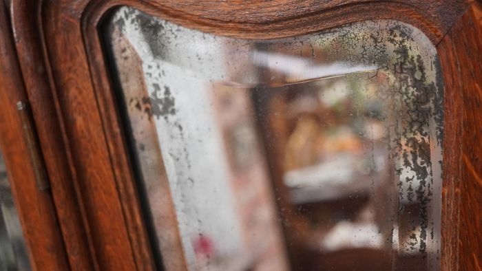 Antique French Oak Dressing Chest with Marble Top