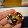 1950s - 1980s Vintage Sphinx Gold Tone Brooch Large Multi Stone Design Jewellery Statement Piece Image 6