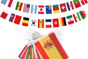 12M FIFA World Cup 2022 Bunting, 20x30CM Reusable Double Sided 32 Countries Football Team Nation Flags for Qatar World Cup Party Decorations (FREE POSTAGE)