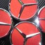 4x Red shining 75mm Mercedes Benz Alloy Wheel Center Caps cap Hub Cover Image 4