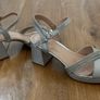 Silver Glitter Evening Sandals / Shoes Size 5 Image 4