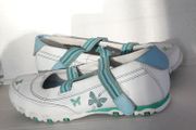 New white shoes with butterfly design