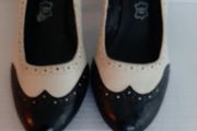 high heels black/white leather