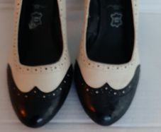 high heels black/white leather