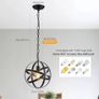 Pendant Light Industrial Globe Farmhouse Lighting Vintage Chandelier Spherical Hanging Ceiling Fixture for Kitchen Island Dining Table E27 Black 1 Light Image 3