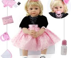24 inch 60cm Reborn Dolls Girl Soft Silicone Vinyl Realistic Reborn Babies Handmade Newborn Baby Dolls Birthday Gifts for Ages 3+ Toys Gifts