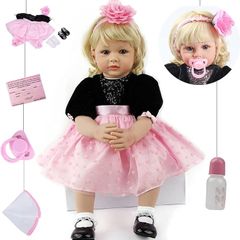 24 inch 60cm Reborn Dolls Girl Soft Silicone Vinyl Realistic Reborn Babies Handmade Newborn Baby Dolls Birthday Gifts for Ages 3+ Toys Gifts
