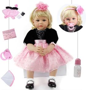 24 inch 60cm Reborn Dolls Girl Soft Silicone Vinyl Realistic Reborn Babies Handmade Newborn Baby Dolls Birthday Gifts for Ages 3+ Toys Gifts