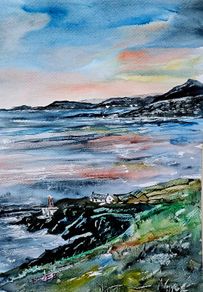 howth lighthouse watercolour