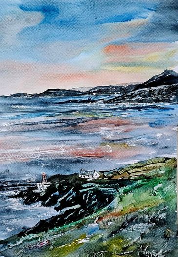 howth lighthouse watercolour