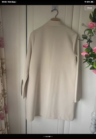 jacket beige longline marks & spencers size 8-10