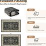 Machine Washable Rugs 180x270 cm Vintage Area Rug Low Pile Anti-Slip Carpet with Print Pattern for Living Room Bedroom Home Office Indoor Black/Beige Image 4