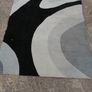 High quality 100% wool  rug, grey and black abstract design. Image 2