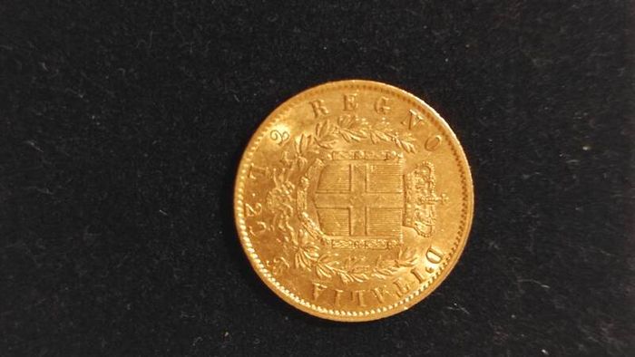 Gold Coin Italian 20 Lire Emanuele II
