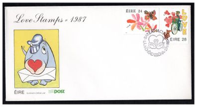1987 Ireland Love Commemorative Stamps An Post First Day Cover (FDC)