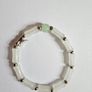 Brand New White Beaded Stretch Bracelet with Bamboo-Inspired Beads Image 3