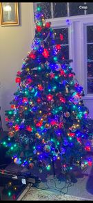 christmas tree lights and decorations