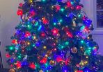 christmas tree lights and decorations