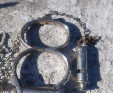 Antique RIC Handcuffs 1900 1922. Garda Siochana Whistle & Chain c.1922 1950s. Kerry