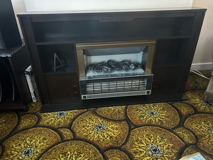 Freestanding electric fire unit