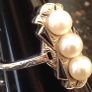Antique Art Deco 14 Carat White Gold Akoyia Pearl Ring Image 9