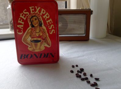 Vintage Collector French Tunisian Coffee Metal Box